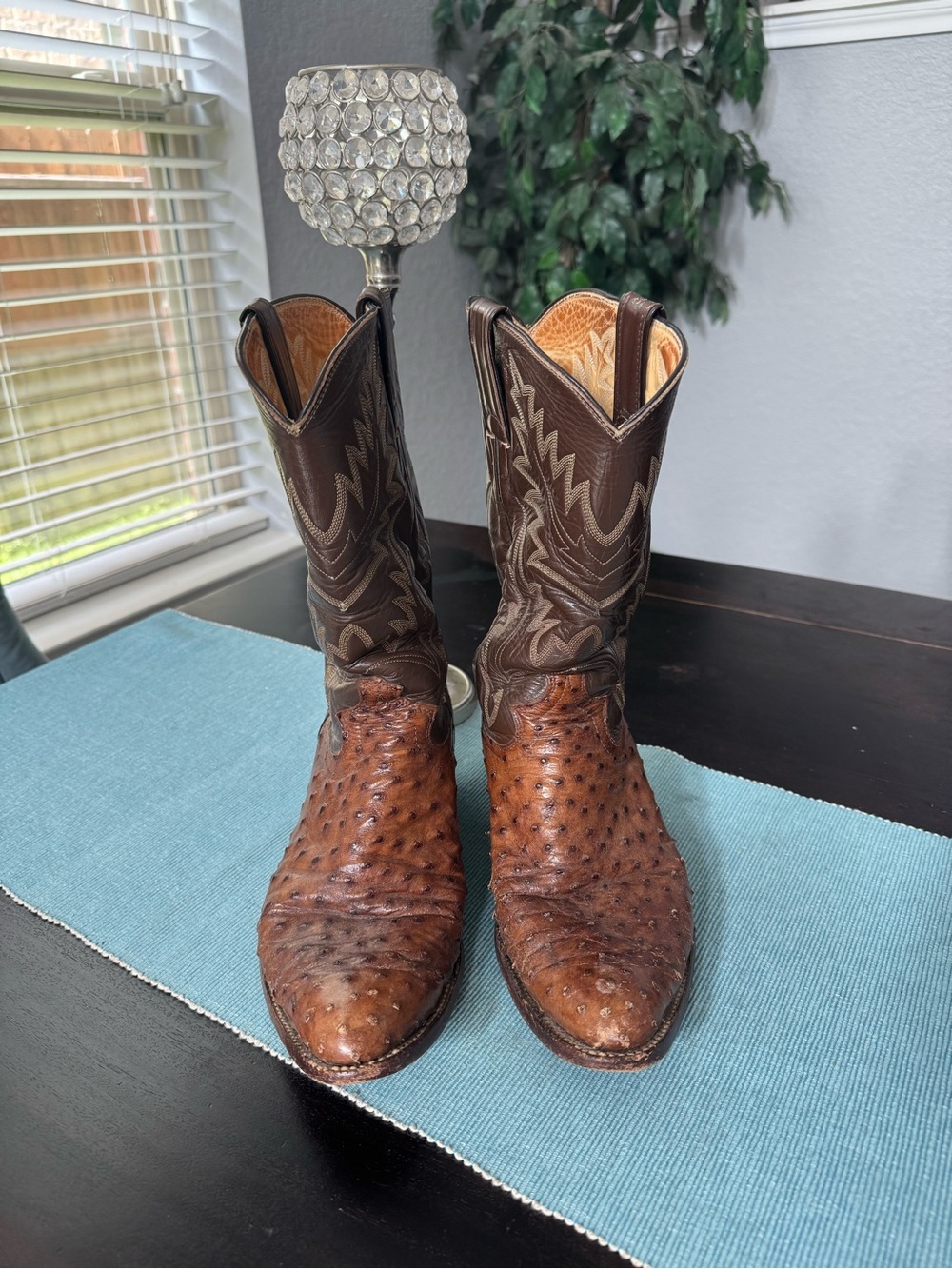 Justin 1947 ostrich Leather western boots